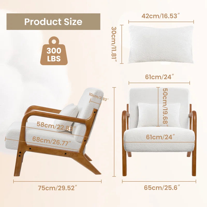 Sherpa Accent Chair with Curved Armrests