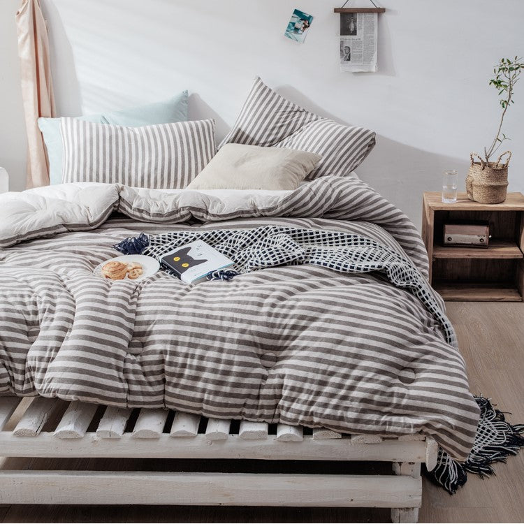 Striped Jersey Cotton Duvet Cover - Futu With . . .