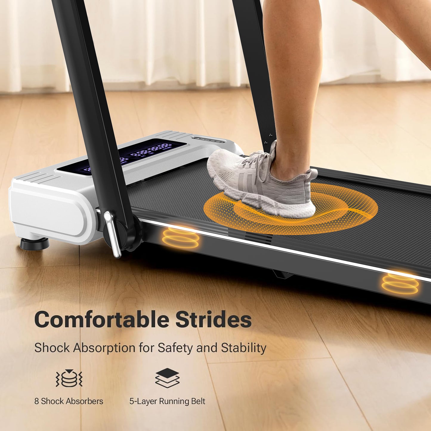 Electric Incline Walking Pad with Foldable Handrail