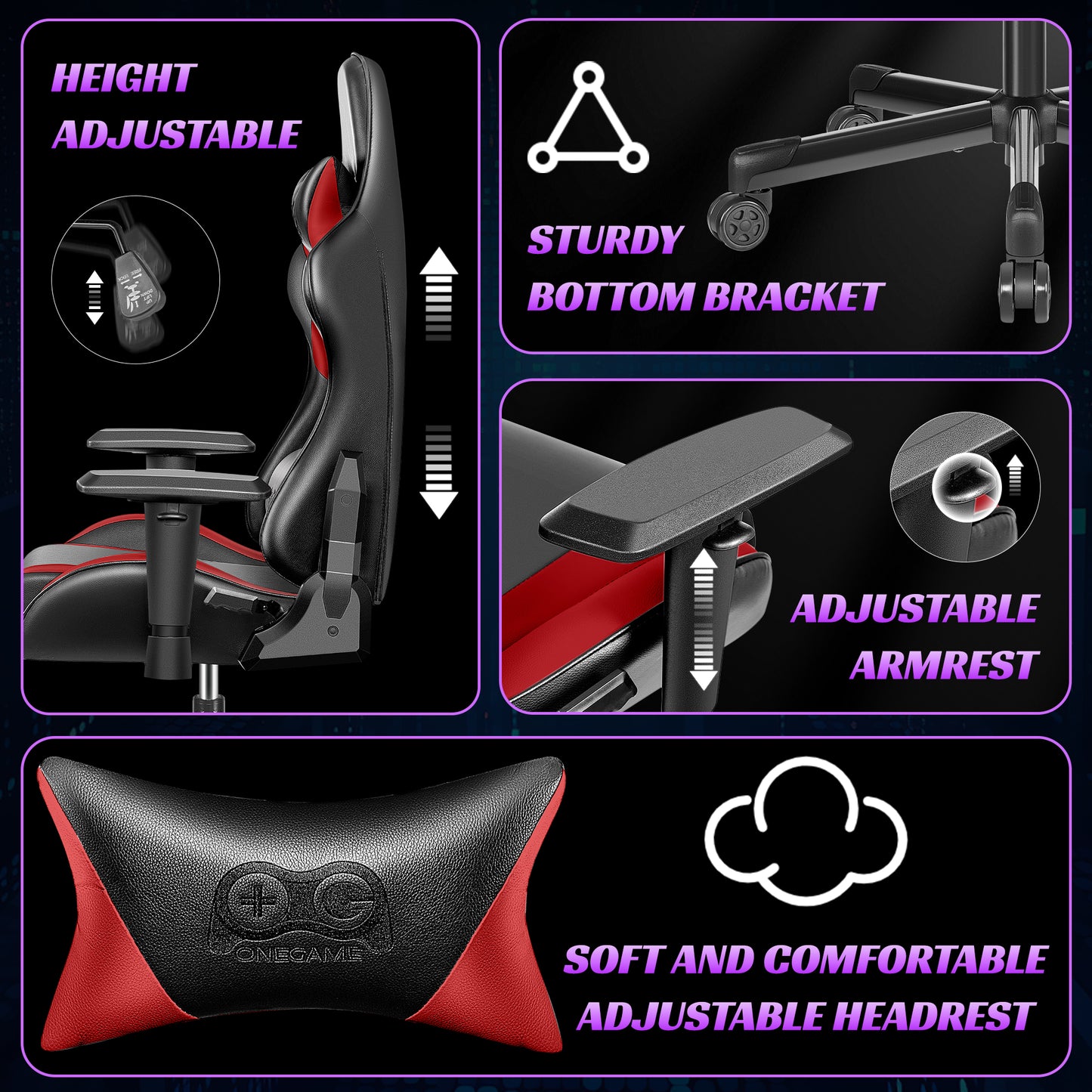 Ergonomic Gaming Chair PU Leather Recliner