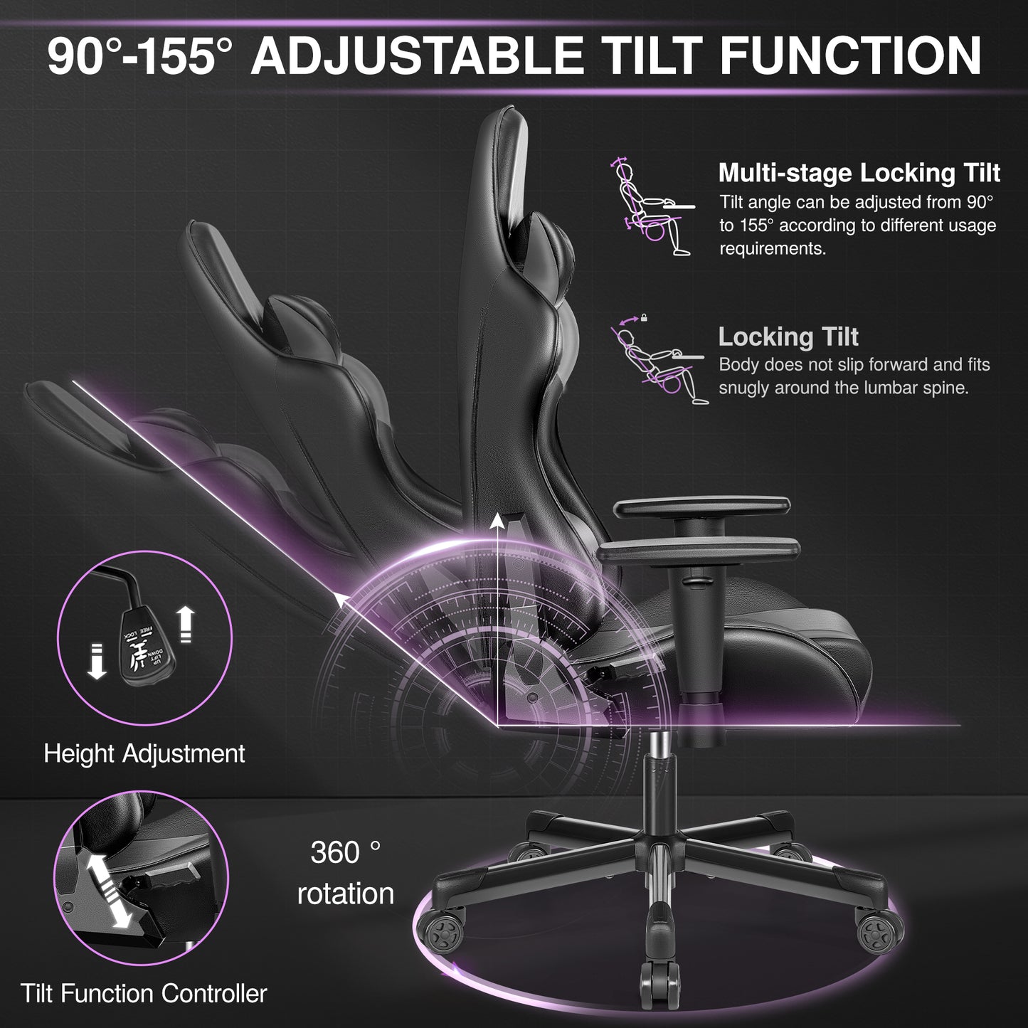 Ergonomic Gaming Chair with 3D Armrests