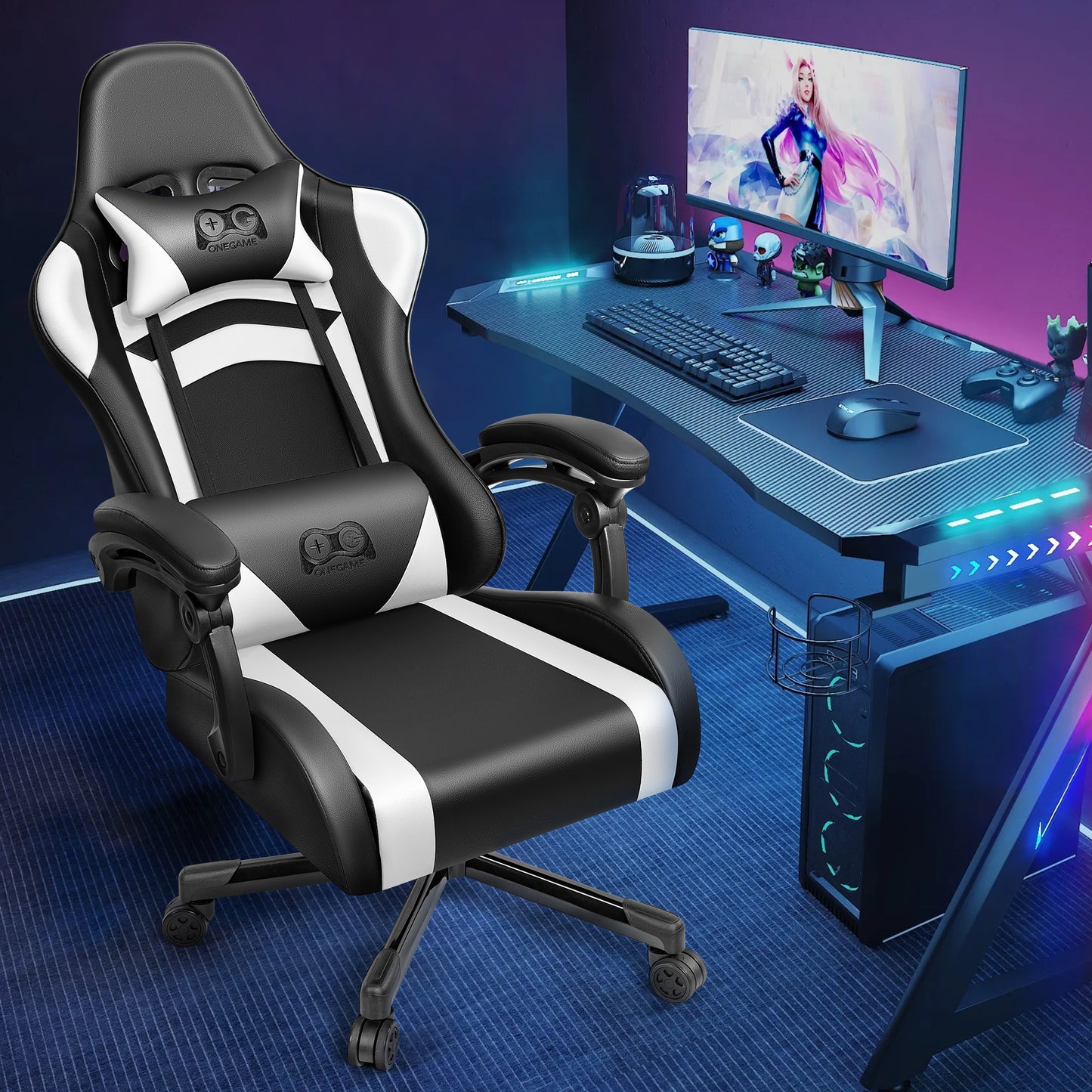 Ergonomic Gaming Chair with Linkage Armrest