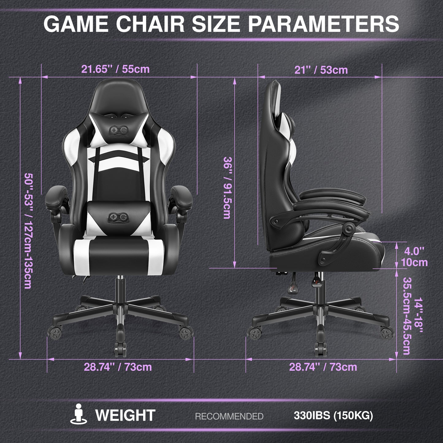 Ergonomic Gaming Chair with Linkage Armrest