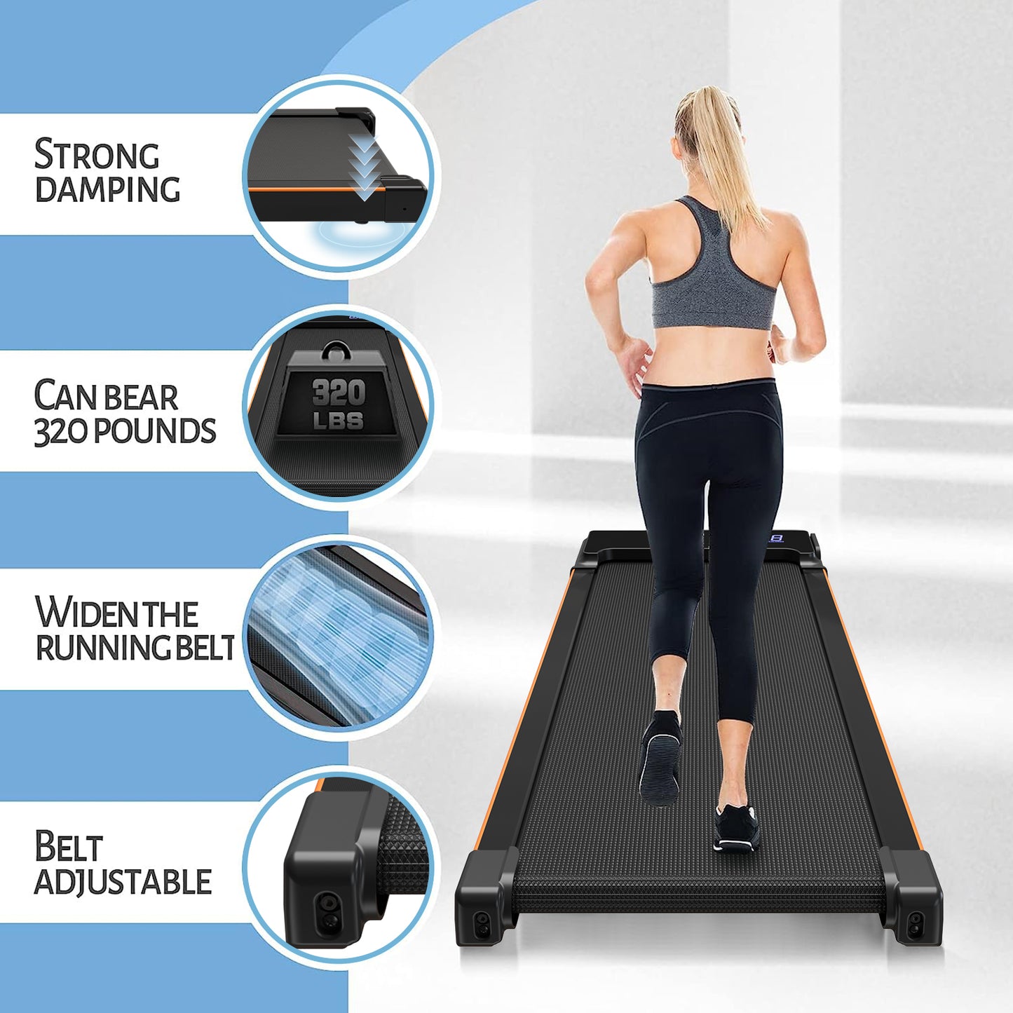 Portable Under Desk Treadmill with Remote Control