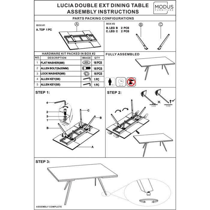 Lucin Double Extension Dining Table