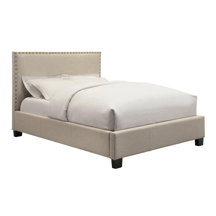 Taven Nailhead Upholstered Platform Bed