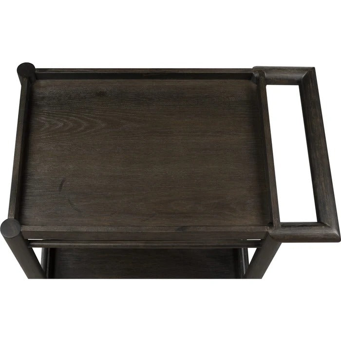 Rockford Two Shelf Rolling Bar Cart