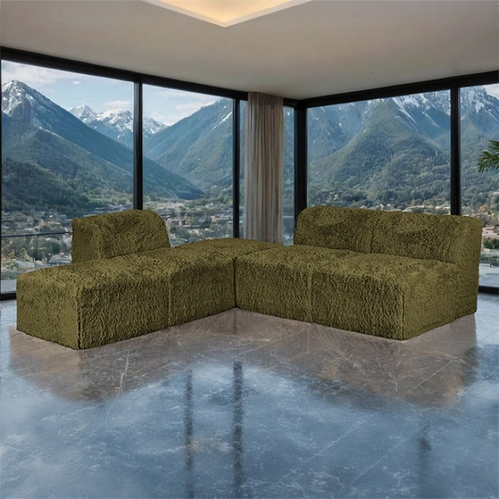 Nappo Fluffy Modular Sectional - Olive Green