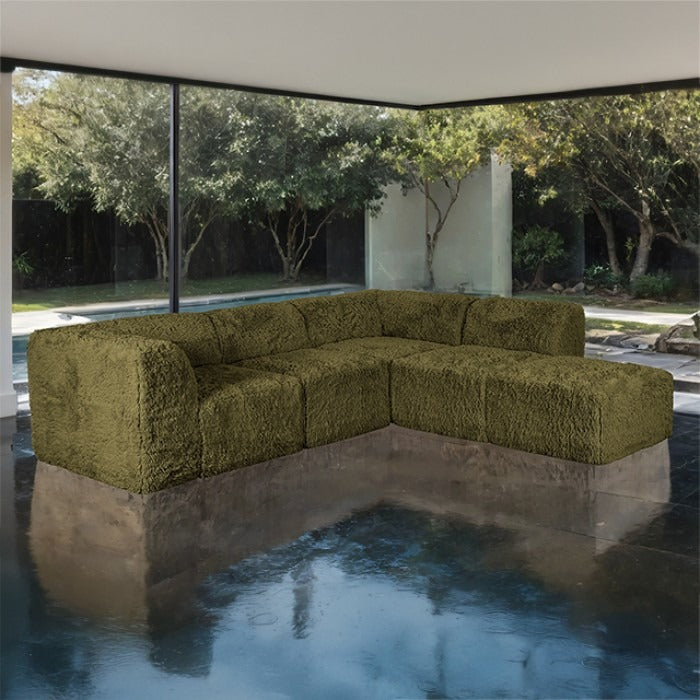 Nappo Fluffy Modular Sectional - Olive Green