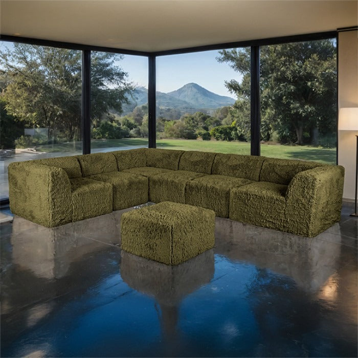 Nappo Fluffy Modular Sectional - Olive Green