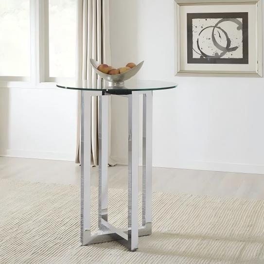 Amalio Glass Top Bar Table