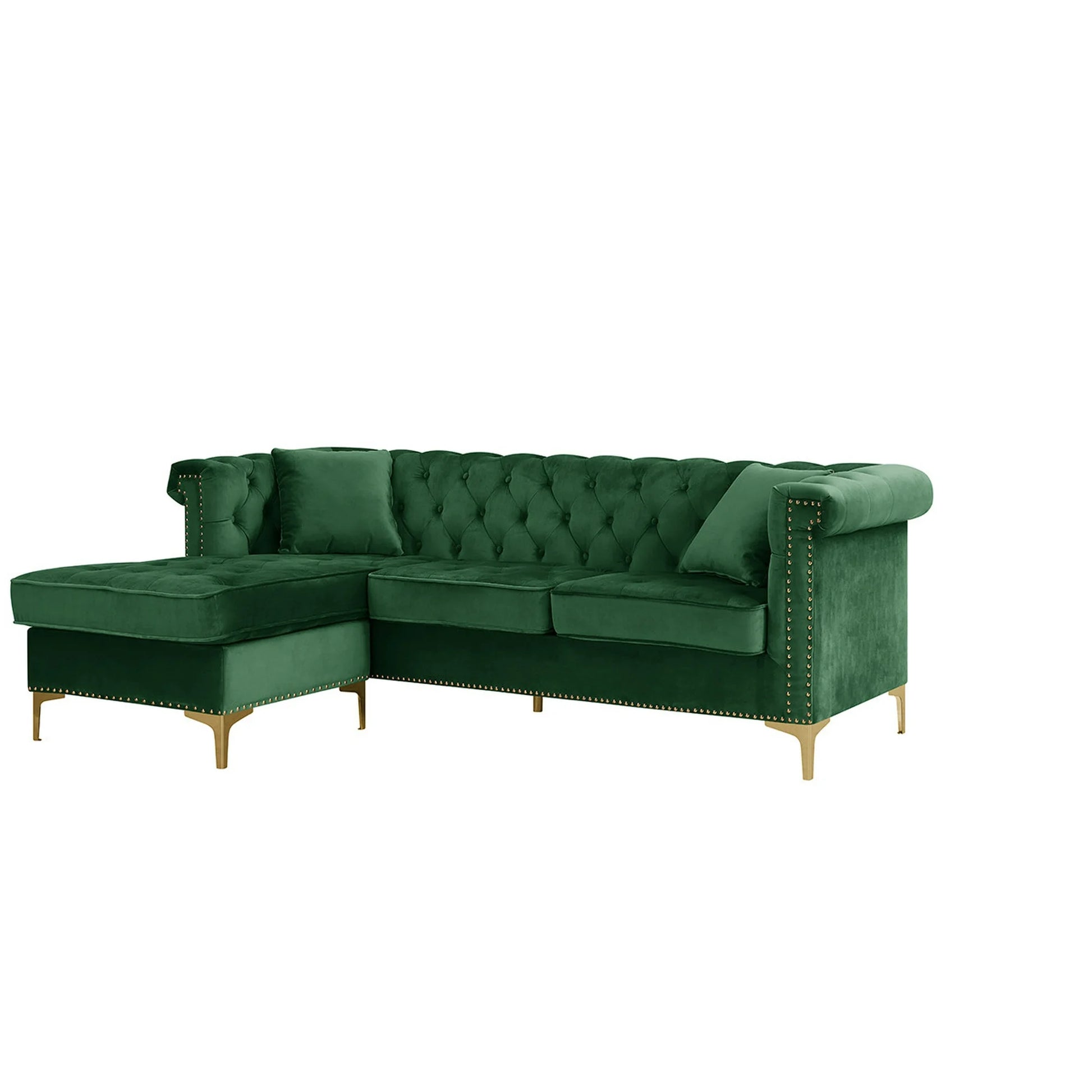 Ohau Velvet Left Facing Sectional Sofa - Futu With . . .
