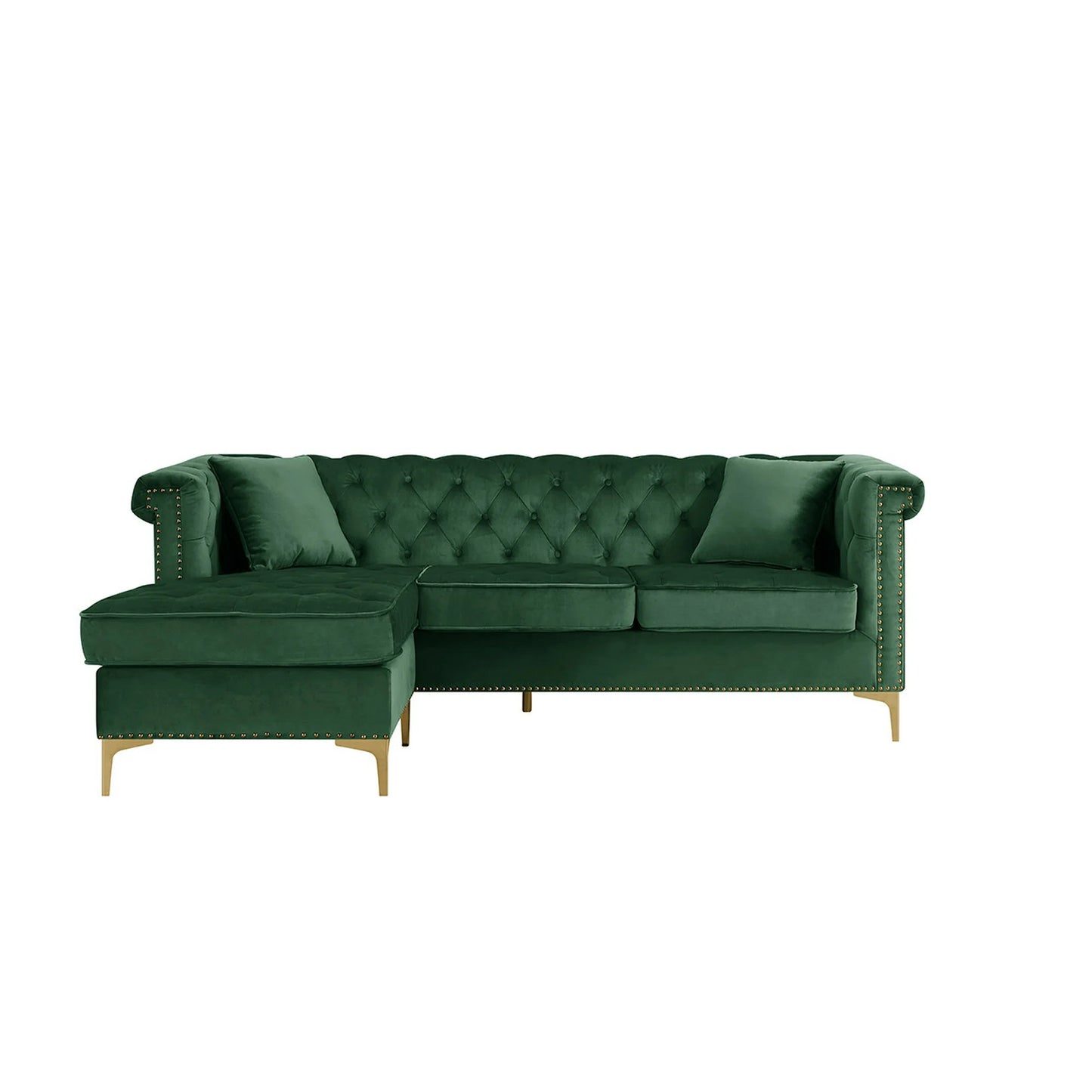 Ohau Velvet Left Facing Sectional Sofa - Futu With . . .