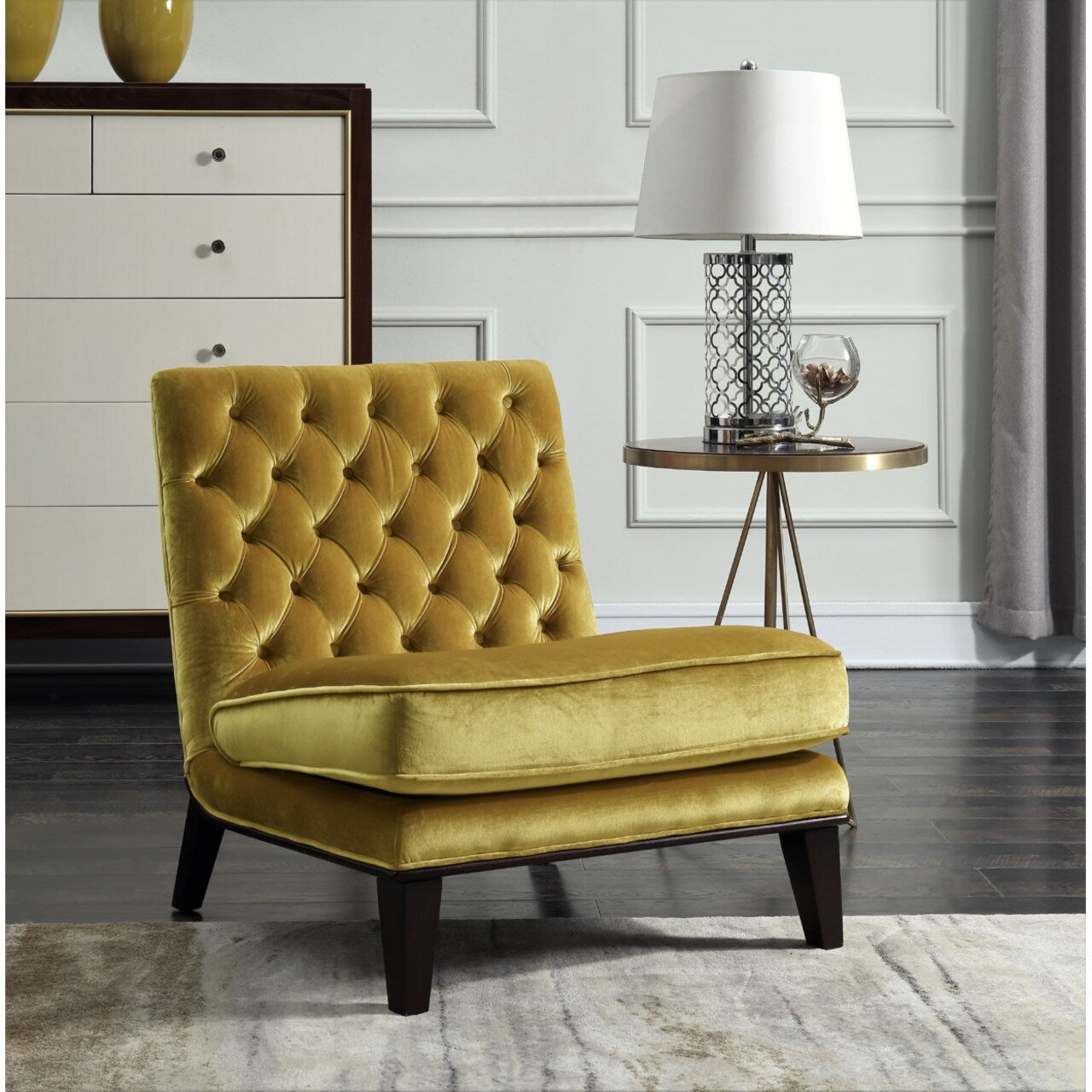 Priam Velvet Accent Chair - Futu With . . .