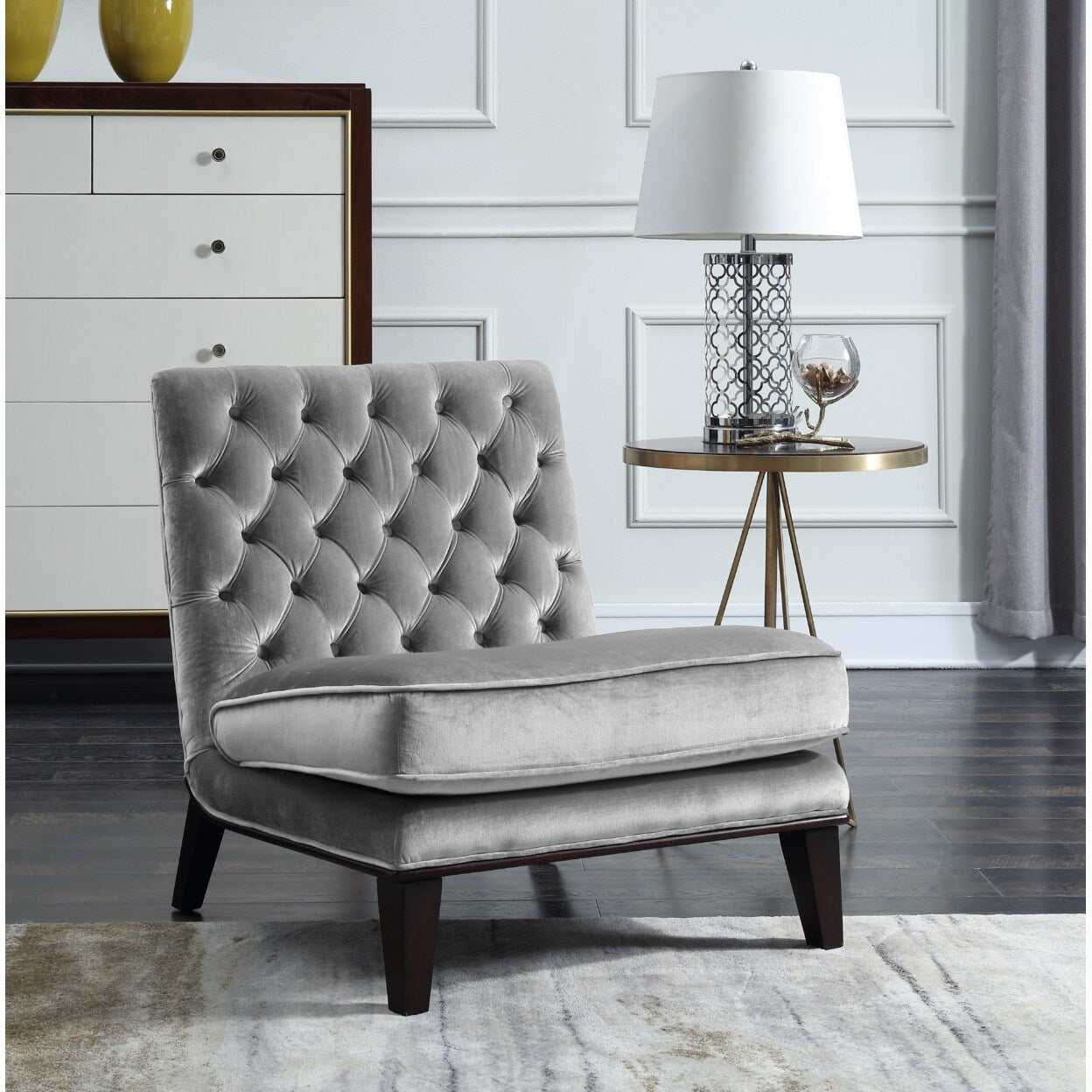 Priam Velvet Accent Chair - Futu With . . .