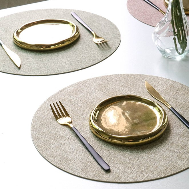 Round Leather Placemats - Futu With . . .