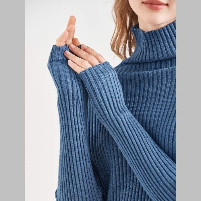Ribbed Turtleneck Pullover Sweater - Futu With . . .