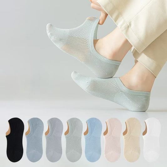 Women's Summer Ankle Socks - 4 Pairs (Random Colors)