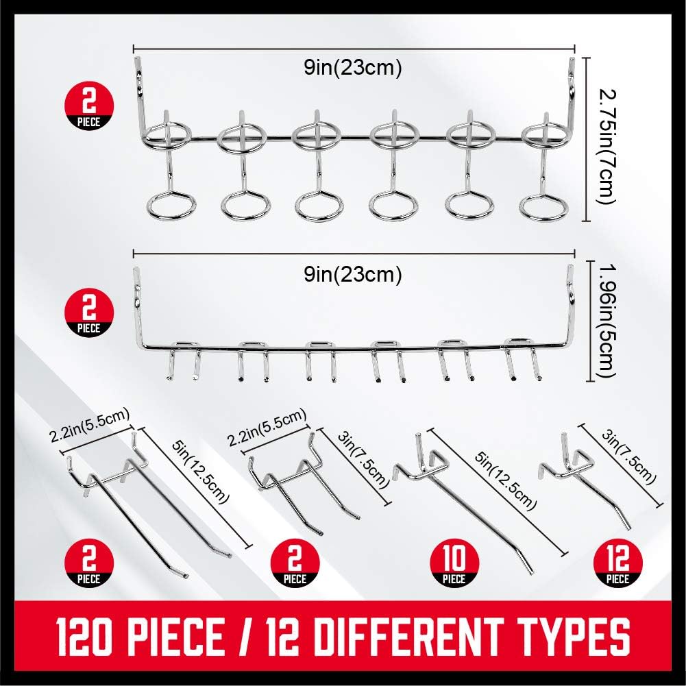 HORUSDY-120PCS Pegboard Hooks Set (SDY97748)