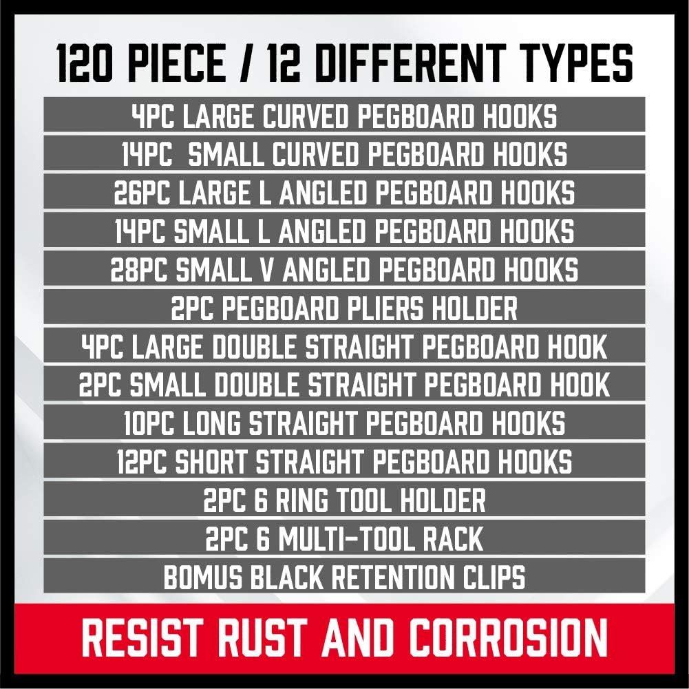 HORUSDY-120PCS Pegboard Hooks Set (SDY97748)