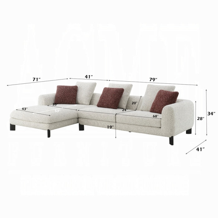 Marde Sectional Sofa w/6 Pillows