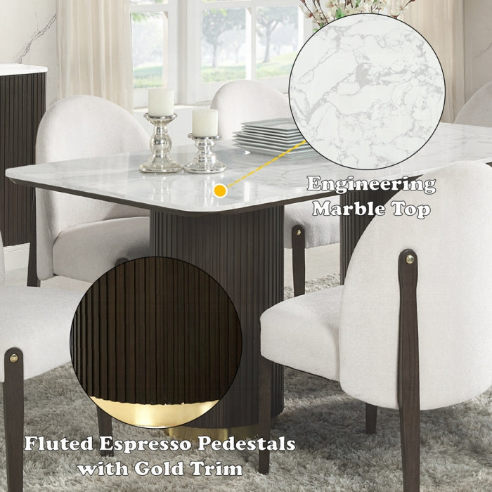 Clanten Dining Table w/Marble Top
