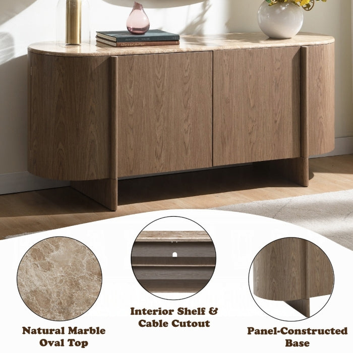 Markk Console Table w/Natural Marble
