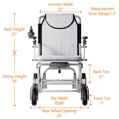 Lightweight Foldable Power Wheelchair with 2 Batteries