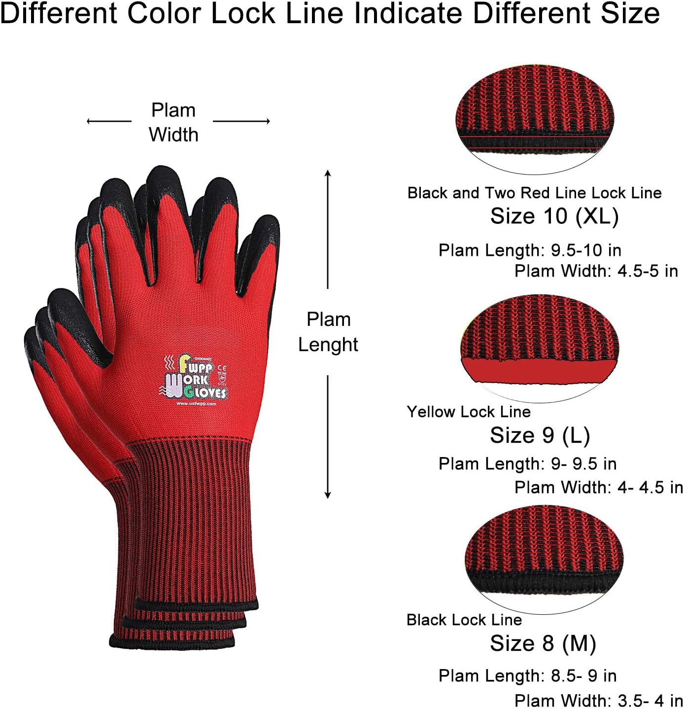 Safety Work Gloves - 15 Gauge, Nylon, Nitrile Coating, Oil Resistant