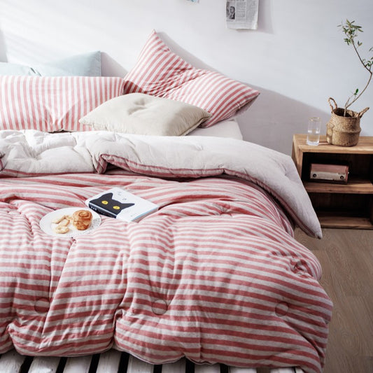 Striped Jersey Cotton Duvet Cover