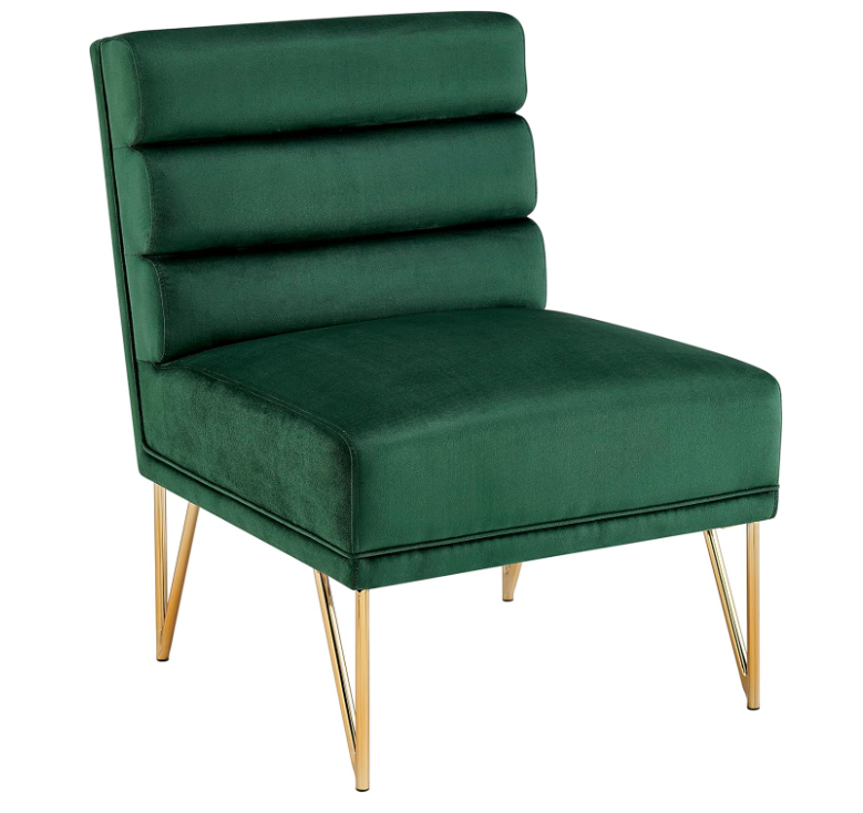 Karli Slipper Accent Chair Green