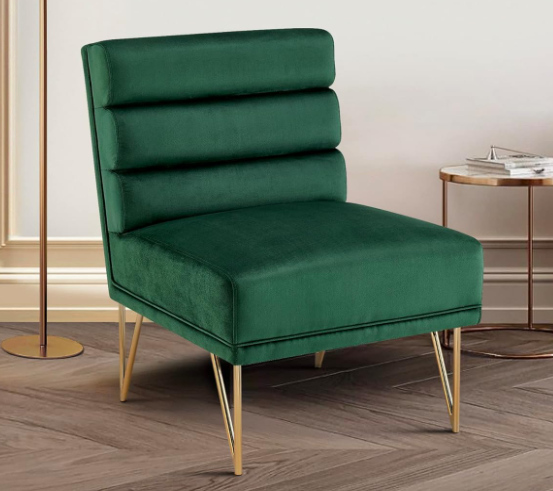 Karli Slipper Accent Chair Green