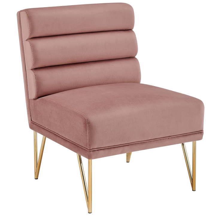 Karli Slipper Accent Chair Blush