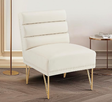 Karli Slipper Accent Chair White