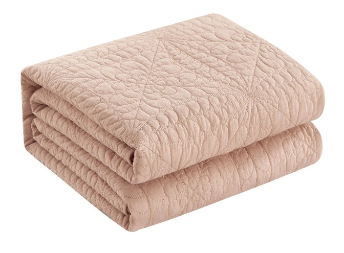 BLUSH 3 Piece Cotton Quilt Set QUEEN SIZE