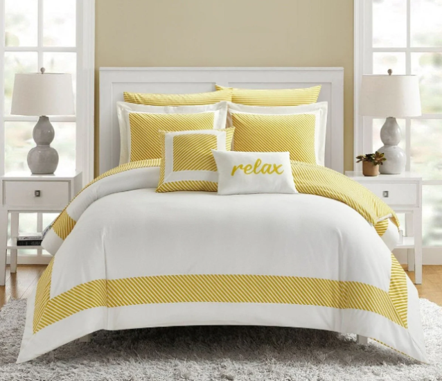 Gibson 9pc King Comforter Set, Yellow