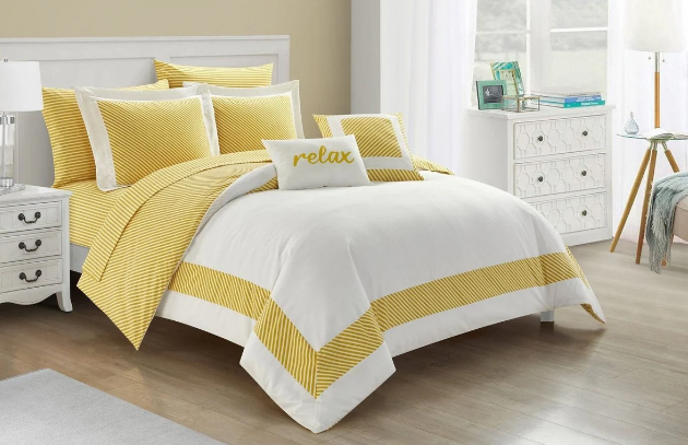 Gibson 9pc King Comforter Set, Yellow