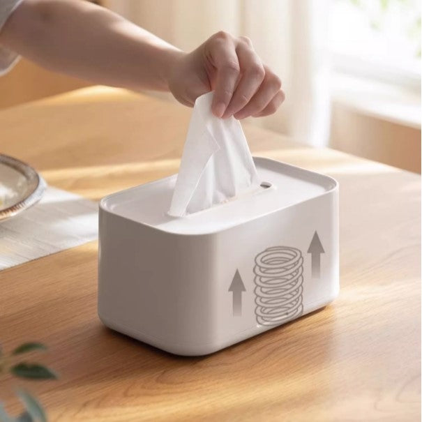 Spring-Loaded Tissue Box