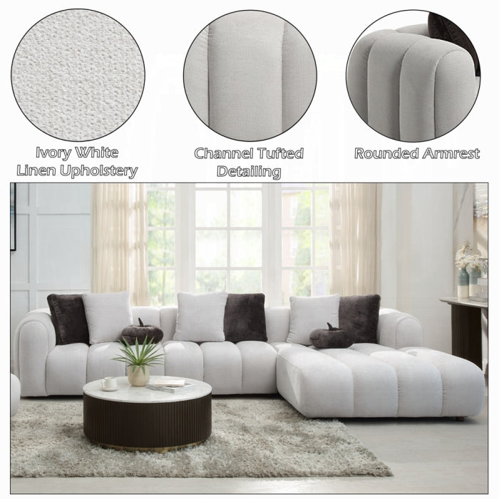 Manille Sectional Sofa w/8 Pillows