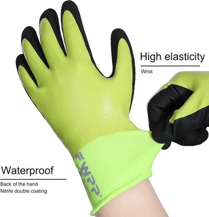 Safety Work Gloves - Double Nitrile Coated Firm Grip (2nd Generation More Wear-resistant), Oil-resistant - Futu With . . .