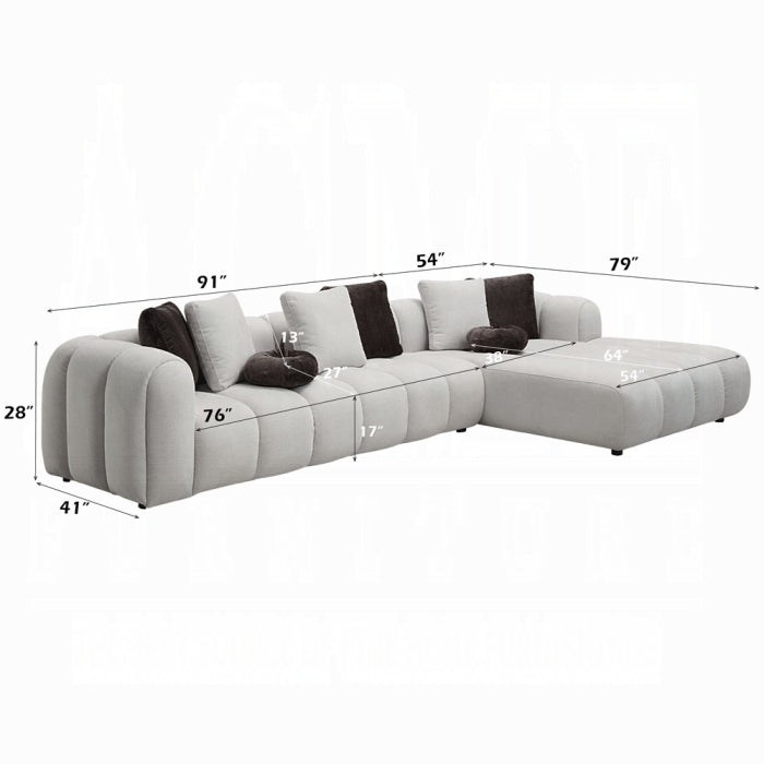 Manille Sectional Sofa w/8 Pillows