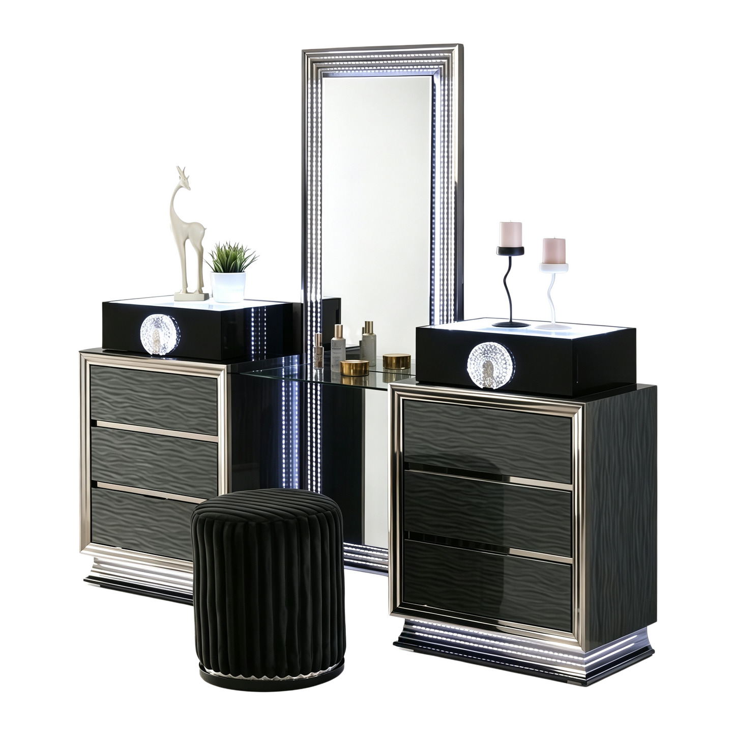 Noira Vanity Set with Stool