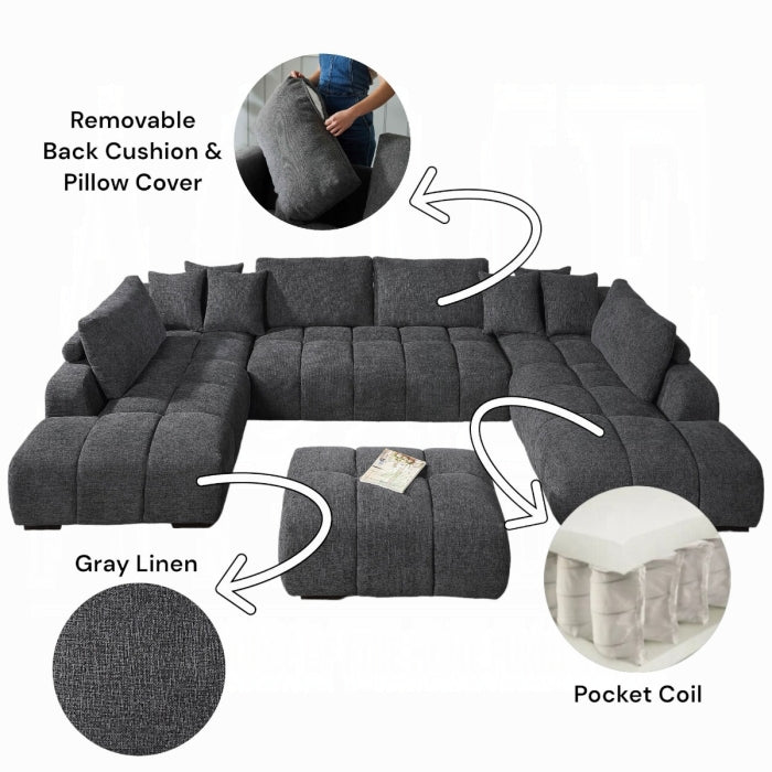 Chosan Sectional Sofa w/6 Pillows