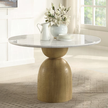 Kale Round Dining Table w/Marble Top