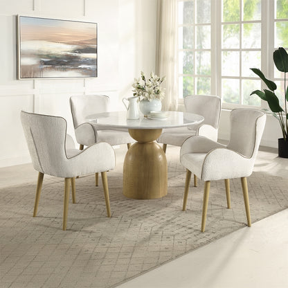 Kale Round Dining Table w/Marble Top