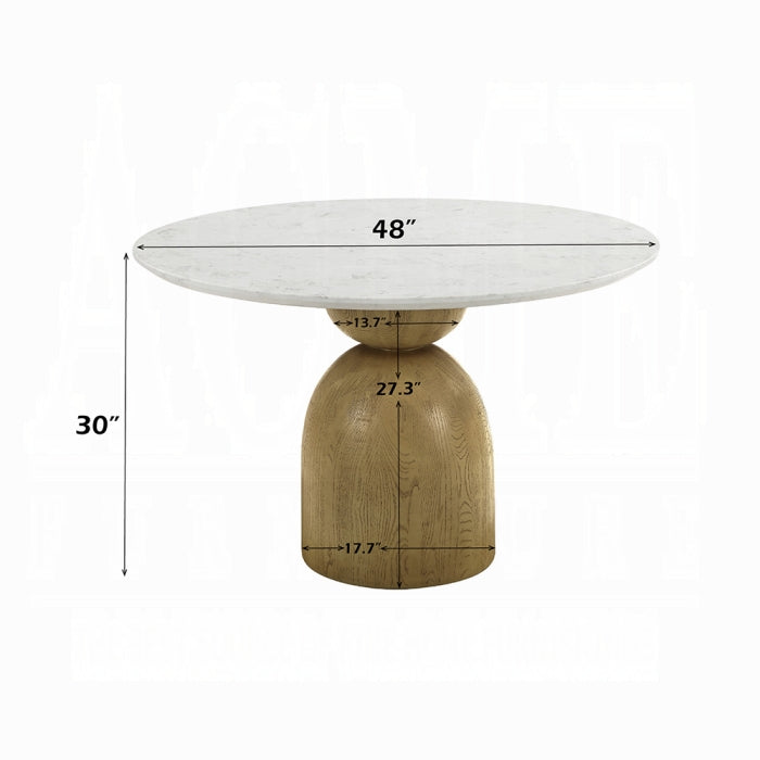 Kale Round Dining Table w/Marble Top