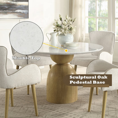 Kale Round Dining Table w/Marble Top