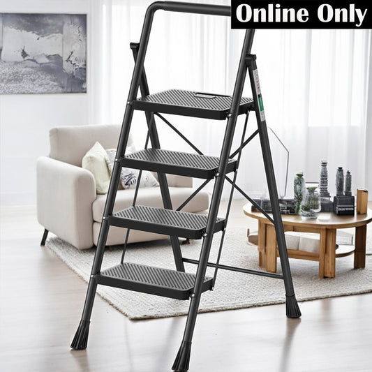 Steel Folding 4 Step Ladder with Safety Handgrip