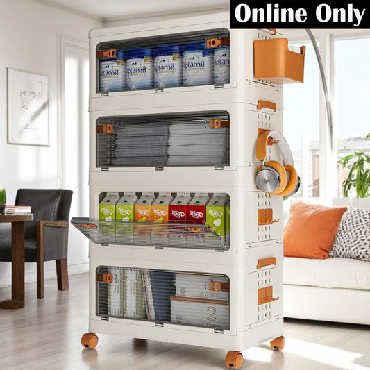 Foldable Storage Bins with Lid and Wheels