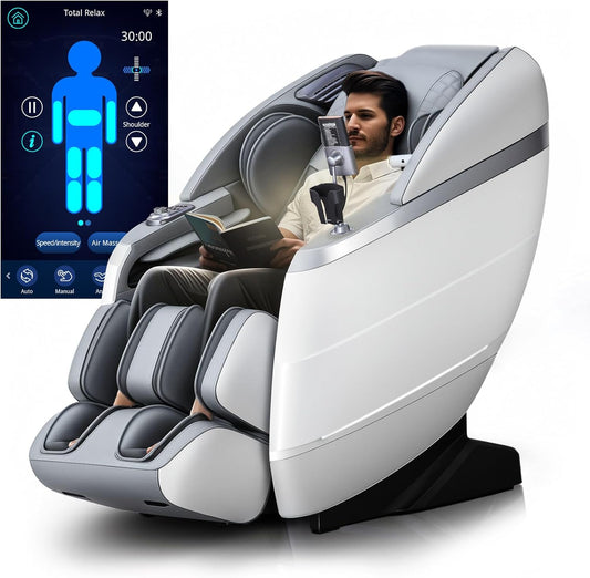 4D Massage Chair Full Body, 166° Flexible Track, 18 Modes Massage, 11 Massage Technique, 36 Airbag Massage, with Yoga Stretch, Foot Massage, Zero Gravity Massage Recliner